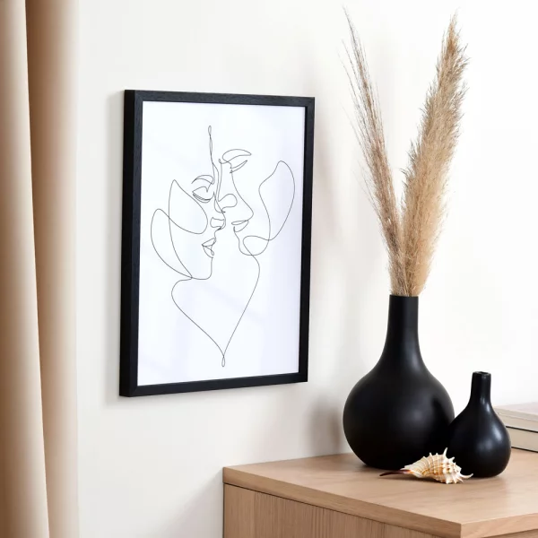 Holz Bilderrahmen Burgund Maßanfertigung schwarz | Normalglas (2 mm)