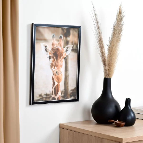Cadre en bois Moulins sur mesure noir | verre standard (2 mm)