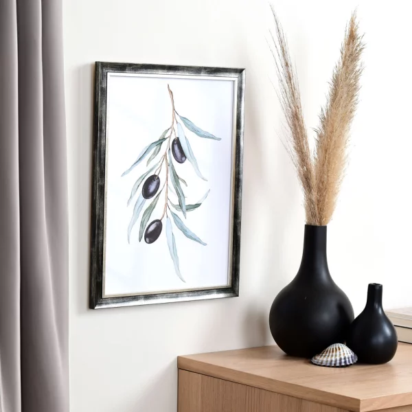 Cadre en bois Pau sur mesure platine | verre standard (2 mm)