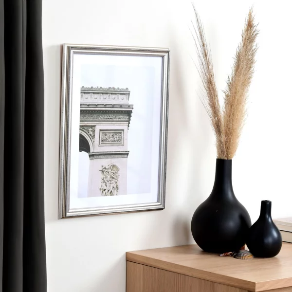 Cadre en bois Saint-Pierre sur mesure argent | verre standard (2 mm)