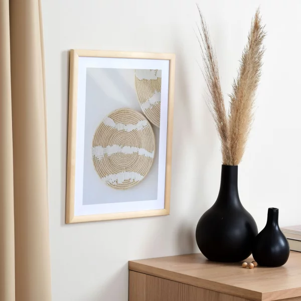 Holz-Bilderrahmen Drancy Sonderzuschnitt natur | Normalglas (2 mm)