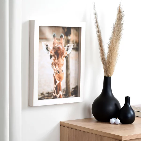 Cadre en bois Nouvelle sur mesure blanc | verre standard (2 mm)