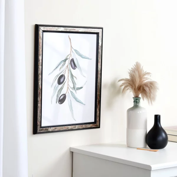 Cadre en bois Autun sur mesure noir | verre standard (2 mm)