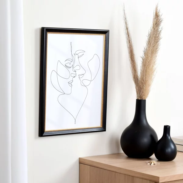 Barock Bilderrahmen Boulay Maßanfertigung schwarz | Normalglas (2 mm)