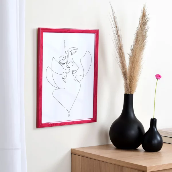 Holz Bilderrahmen Korsika 25x70 cm | pink | Normalglas (2 mm)