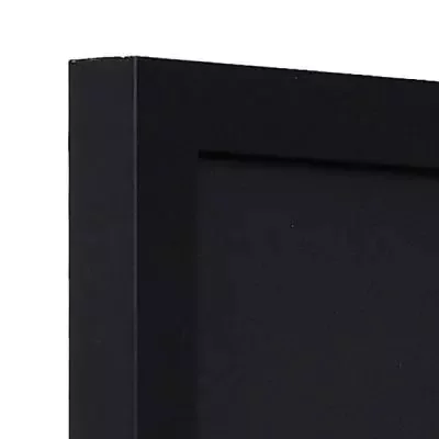 Holzrahmen Top Cube für Vinyl-Schallplatten 40x40 cm | Schwarz | Normalglas (2 mm)