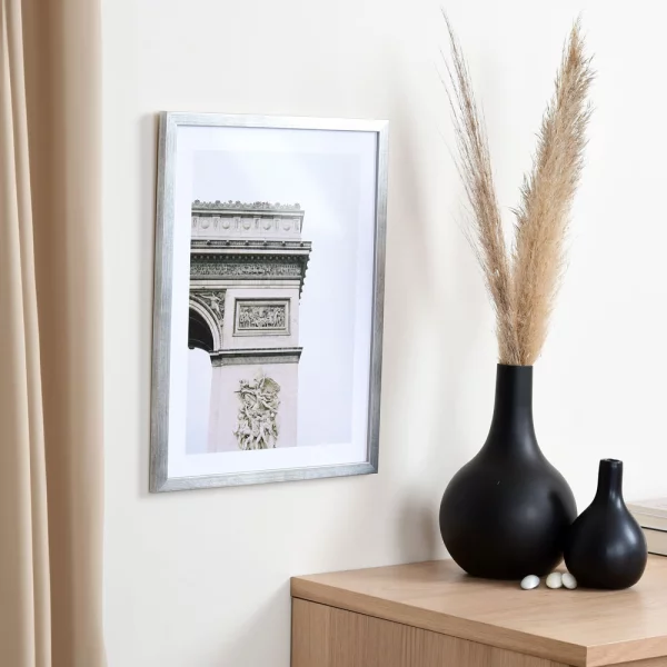 Cadre en bois Top Pro S sur mesure argent | verre standard (2 mm)