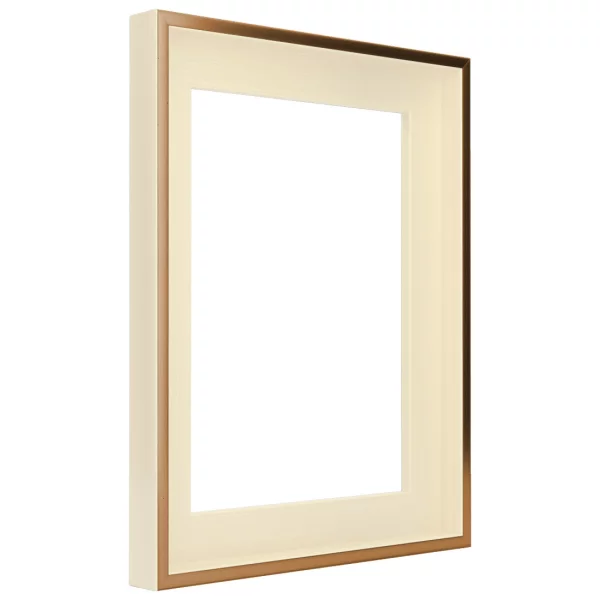 Schattenfugenrahmen Schlieren 40x50 cm | Bronze auf Perlweiß | Leerrahmen (ohne Glas und Rückwand)