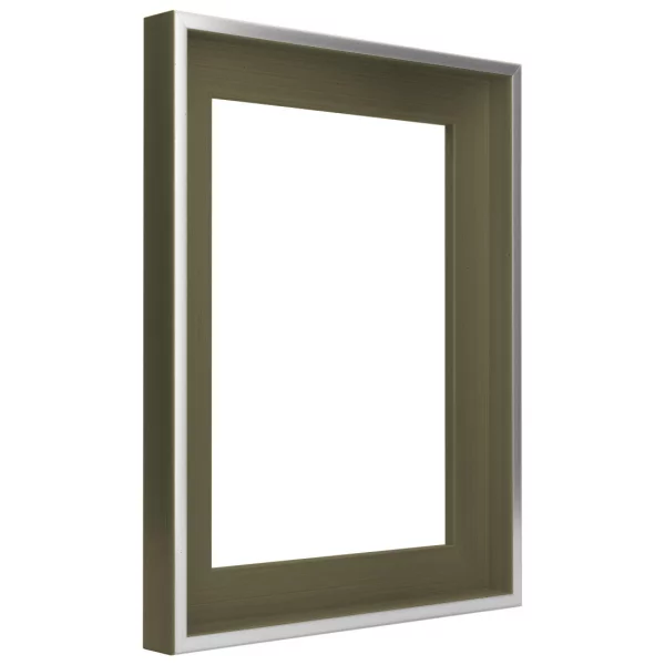 Schattenfugenrahmen Schlieren 60x80 cm | Silber auf Sepiabraun | Leerrahmen (ohne Glas und Rückwand)