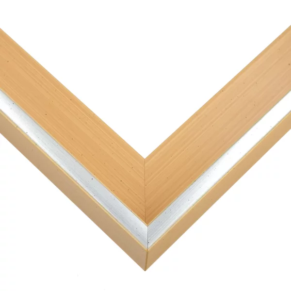 Schattenfugenrahmen Schlieren nach Maß Messing auf Perlweiß | Leerrahmen (ohne Glas und Rückwand)