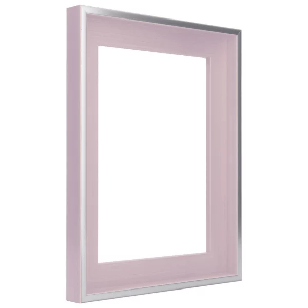 Schattenfugenrahmen Schlieren nach Mass Silber mit leichtem Lila | Leerrahmen (ohne Glas und Rückwand)