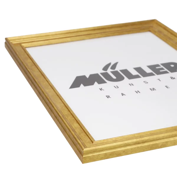 Cadre en bois Brême sur mesure or | verre standard (2 mm)