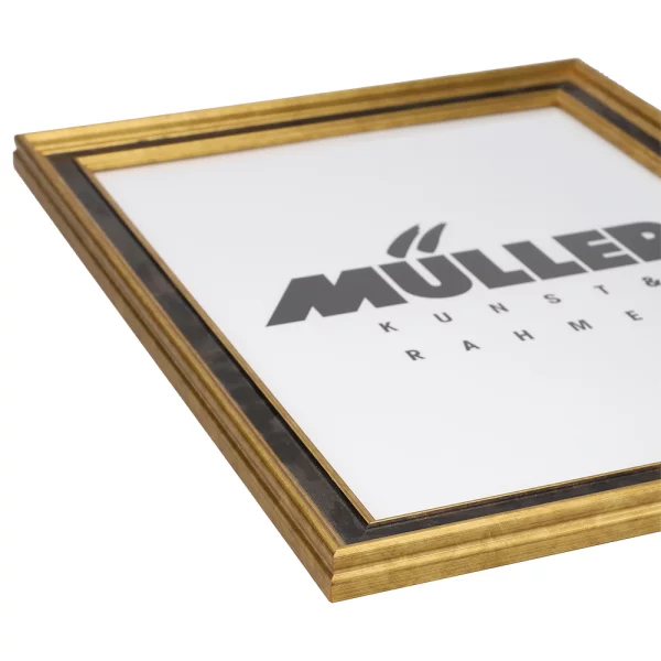 Cadre en bois Brême sur mesure or-brun | verre standard (2 mm)