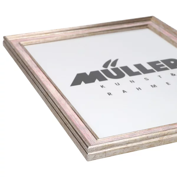 Cadre en bois Brême sur mesure or blanc - rose | verre standard (2 mm)