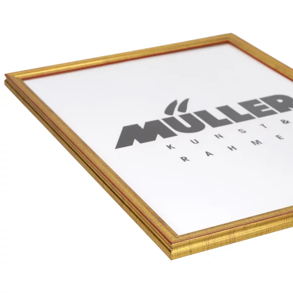 Cadre en bois Saxe Anhalt sur mesure or rouge antique | verre antireflet mat (2 mm)