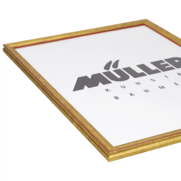 Cadre en bois Saxe Anhalt sur mesure or rouge mat | verre antireflet mat (2 mm)