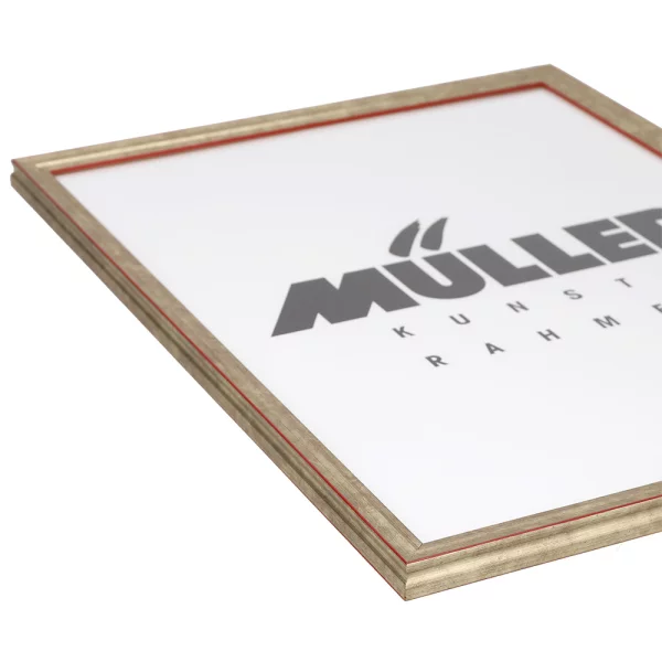 Cadre en bois Saxe Anhalt sur mesure or blanc mat | verre antireflet mat (2 mm)