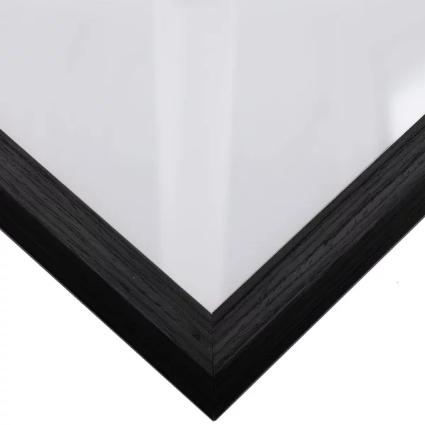 Cadre en bois coupe sur mesure, Loft 15 noir corbeau | verre standard (2 mm)