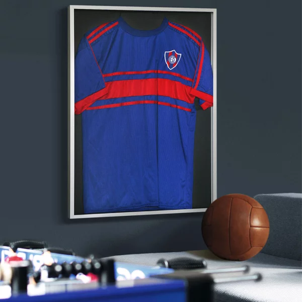 FrameBox II - Cadre pour maillots 60x80 cm | argent mat | verre synthétique (2 mm)