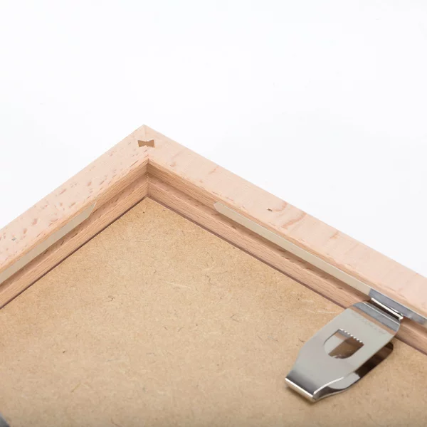 Holz Bilderrahmen aus Buche, Ahorn, Eiche & Walnuss - nach Maß Buche natur | Normalglas (3 mm)
