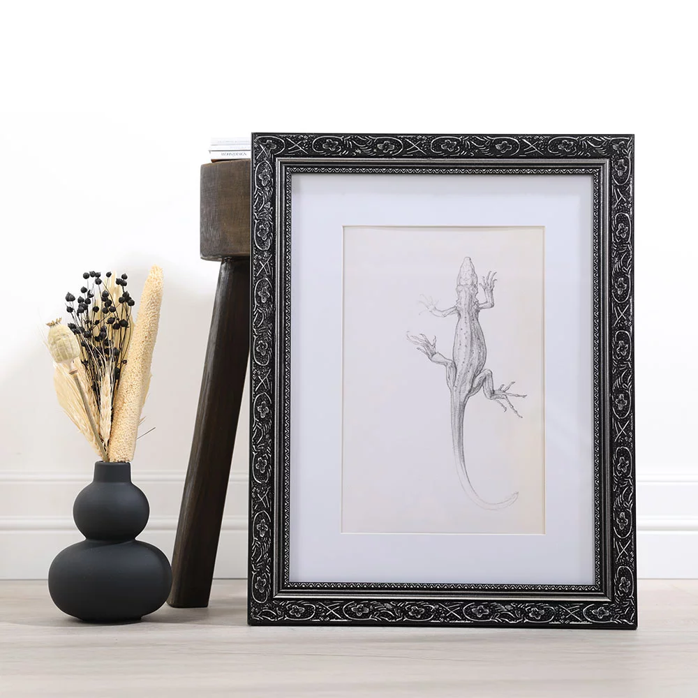 Cornice Portafoto In Legno Di Quercia Massello – 40,6x50,6 Cm Con Passepartout, Vetro Temperato, Design Moderno Per Quadri E Foto, Da Parete
