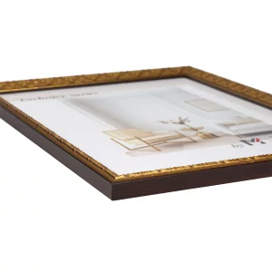 Holz-Bilderrahmen Artera nach Maß schwarz/gold | Normalglas (2 mm)