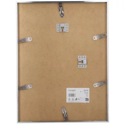 Rama aluminiowa Accent 21x29,7 cm (A4) | srebrny, połysk | szkło standardowe (2 mm)