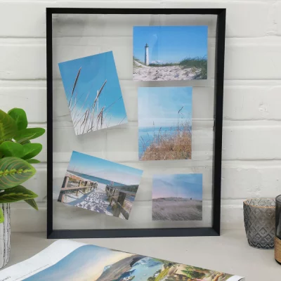 Aluminium fotolijst Paris met glazen achterwand voor het effect van een zwevend motief 18x24 cm | zwart | normaal glas (2 mm)