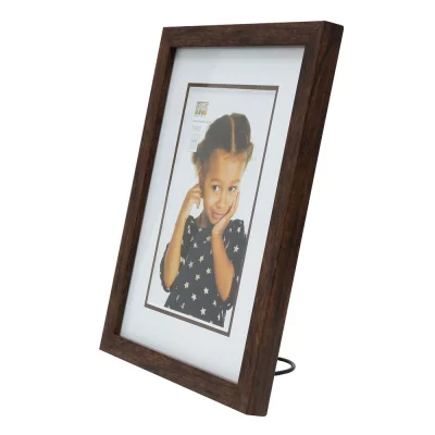 Houten kader David met passe-partout 20x20 cm (13x13 cm) | bruin | normaal glas (2 mm)