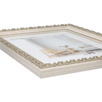 Cornice esclusiva in legno Avia 20x30 cm | bianco e oro | Vetro standard (2 mm)