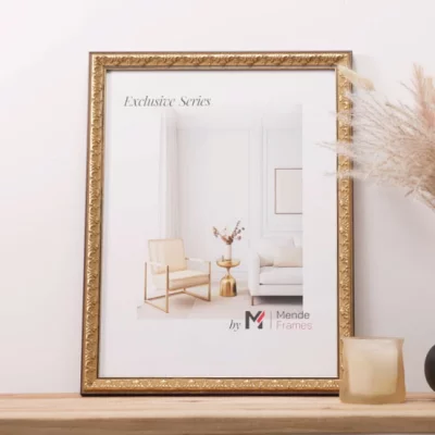 Exklusiv-Holzrahmen Shab 30x30 cm | Gold | Spiegel