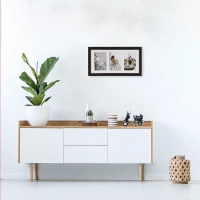 Multi fotokader van hout Modern 3x10x15 cm | zwart | normaal glas (2 mm)