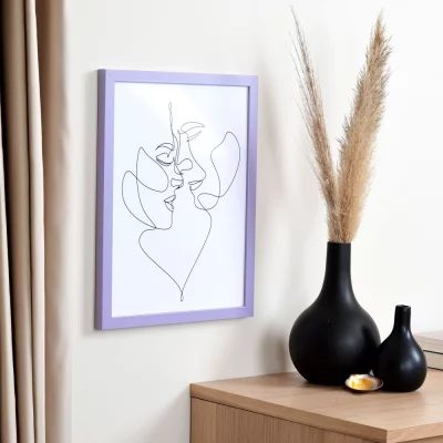 Holzrahmen Top Cube Maßanfertigung flieder | Normalglas (2 mm)