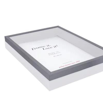 Unibox Bildram 30x40 cm | grå-vit | Standardglas (2 mm)