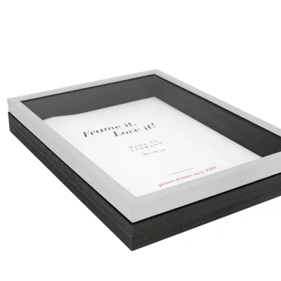 Unibox Bildram 30x40 cm | vit-svart | Standardglas (2 mm)