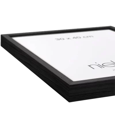 Træramme Loft 15 21x29,7 cm (A4) | Ravnesort | Normalglas (2 mm)