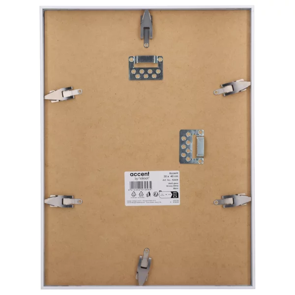 Aluminium lijst Accent 60x80 cm | wit, glanzend | normaal glas (2 mm)