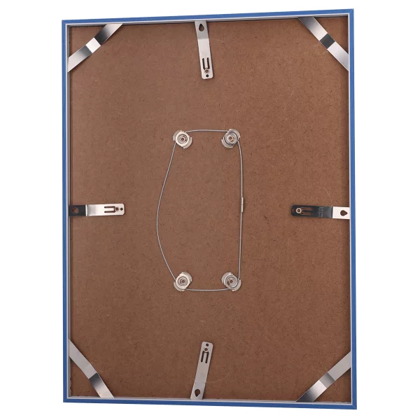 Alu-Bilderrahmen Barth NXT mit Distanzleiste, Serie 1131 18x24 cm | Azurblau - Furnier Holzoptik | Normalglas (2 mm)