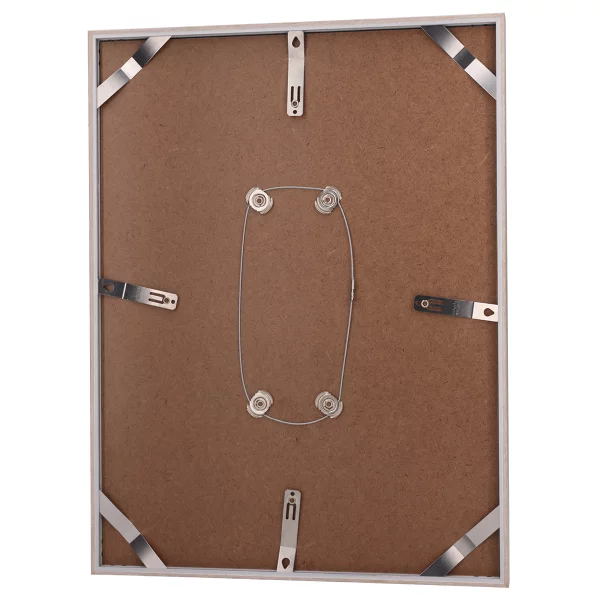 Alu-Bilderrahmen Barth NXT mit Distanzleiste, Serie 1131 18x24 cm | Eiche weiß gekalkt - Echtholzfurnier | Normalglas (2 mm)