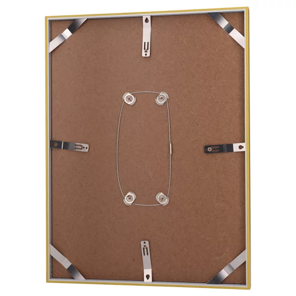 Alu-Bilderrahmen Barth NXT mit Distanzleiste, Serie 1131 18x24 cm | Gelb - Furnier Holzoptik | Normalglas (2 mm)