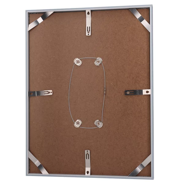 Alu-Bilderrahmen Barth NXT mit Distanzleiste, Serie 1131 18x24 cm | Nebelblau - Furnier Holzoptik | Normalglas (2 mm)