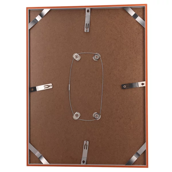 Alu-Bilderrahmen Barth NXT mit Distanzleiste, Serie 1131 18x24 cm | Orange - Furnier Holzoptik | Normalglas (2 mm)