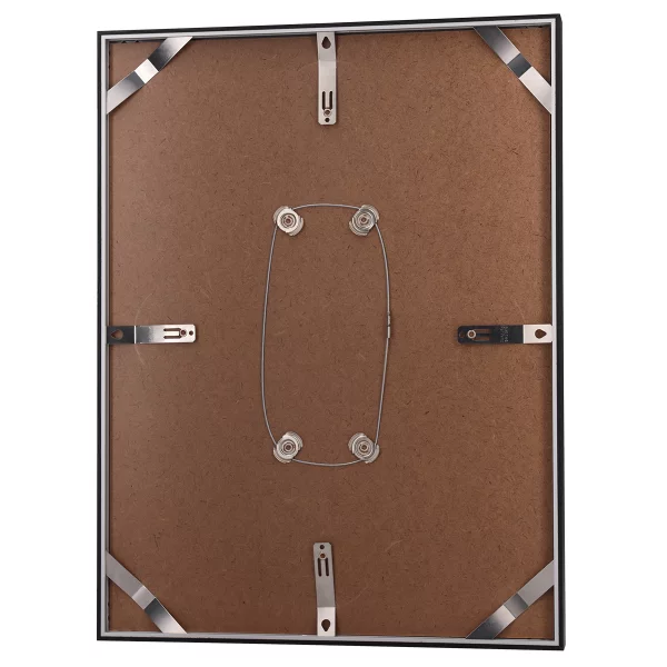 Alu-Bilderrahmen Barth NXT mit Distanzleiste, Serie 1131 18x24 cm | Schwarz - Furnier Holzoptik | Normalglas (2 mm)