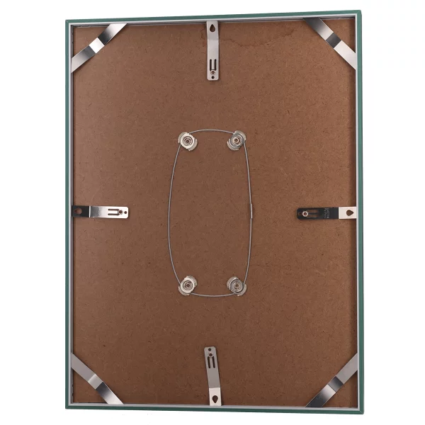 Alu-Bilderrahmen Barth NXT mit Distanzleiste, Serie 1131 18x24 cm | Tannengrün - Furnier Holzoptik | Normalglas (2 mm)
