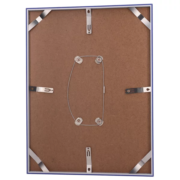 Alu-Bilderrahmen Barth NXT mit Distanzleiste, Serie 1131 18x24 cm | Ultramarin - Furnier Holzoptik | Normalglas (2 mm)