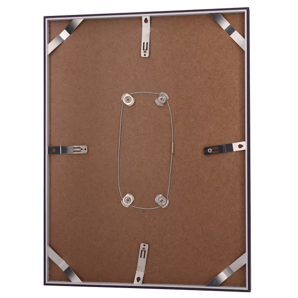 Alu-Bilderrahmen Barth NXT mit Distanzleiste, Serie 1131 18x24 cm | Violett - Furnier Holzoptik | Normalglas (2 mm)