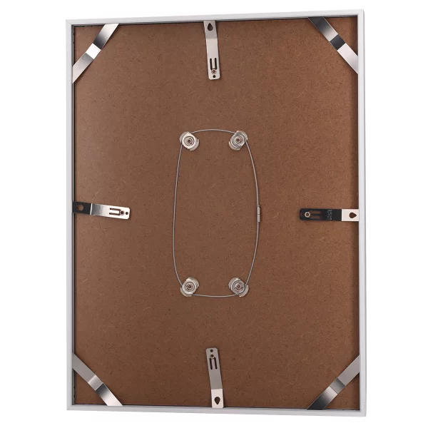 Alu-Bilderrahmen Barth NXT mit Distanzleiste, Serie 1131 18x24 cm | Weiß - Furnier Holzoptik | Normalglas (2 mm)