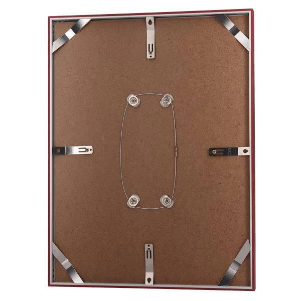 Alu-Bilderrahmen Barth NXT mit Distanzleiste, Serie 1131 - Maßanfertigung Burgund - Furnier Holzoptik | Normalglas (2 mm)