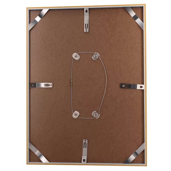 Alu-Bilderrahmen Barth NXT mit Distanzleiste, Serie 1131 - Maßanfertigung Hellorange - Furnier Holzoptik | Normalglas (2 mm)