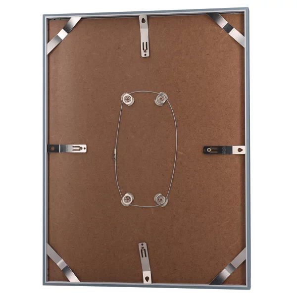 Alu-Bilderrahmen Barth NXT mit Distanzleiste, Serie 1131 - Maßanfertigung Schieferblau - Furnier Holzoptik | Normalglas (2 mm)